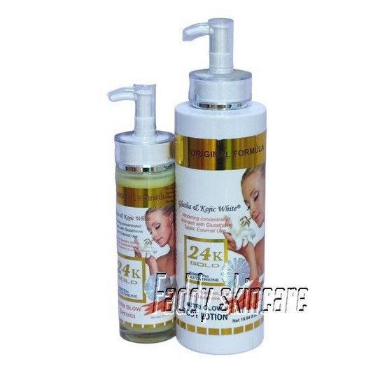3in1 24 K Gold Glutathione & Kojic White Whitening Body Milk & Soap