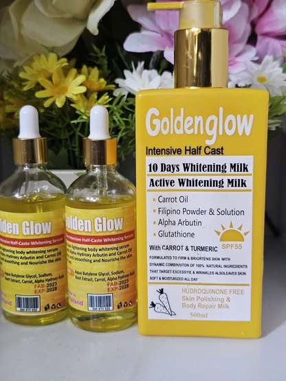 Golden Glow Body Milk 500ml + 2 Serum