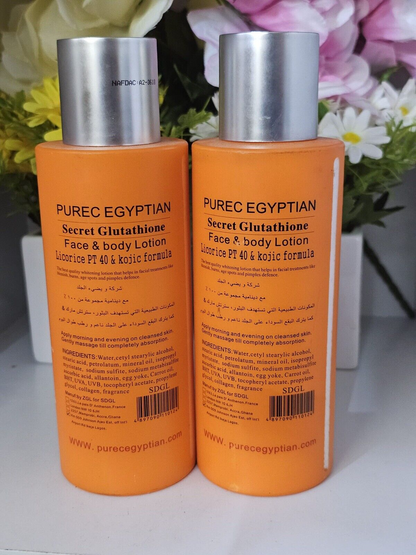 2x Purec Egyptian secret glutathione maximum strength face body lotion.UV