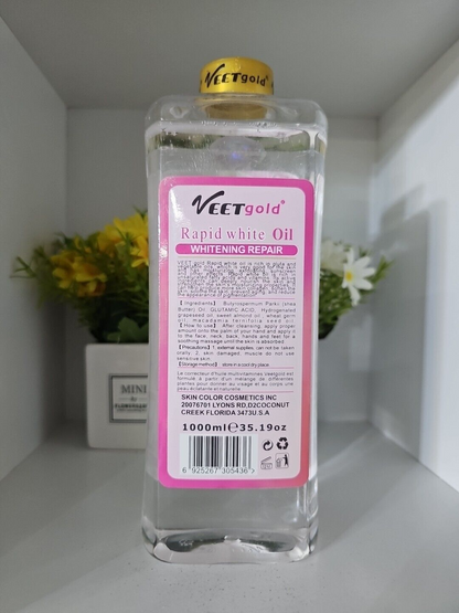 Veet Gold Gluta White Rapid White Oil Body Corrector and Glowing 1000ml 7 Days