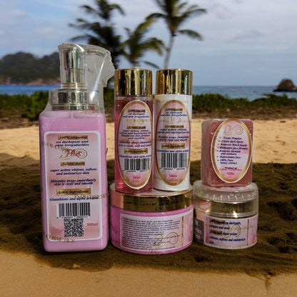 6pcs. No Limit plus Lotion, Serum, Oil, Face Cream & Face soap, Body Scrub Evob