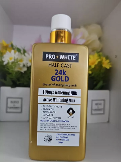 Pro White 24k Gold whitenizer With Natural Oil body Repair Milk lotion spf65