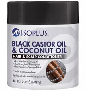 isoplus black castor oil & coconut oil - hair and scalp conditioner